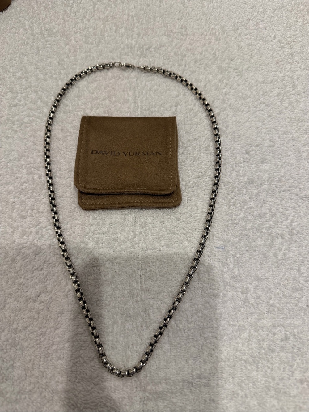David Yurman 22” Silver and Black Box-Chain Necklace